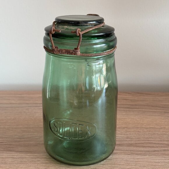 Antique French Green Canning Jar Solidex - Picture 1 of 7
